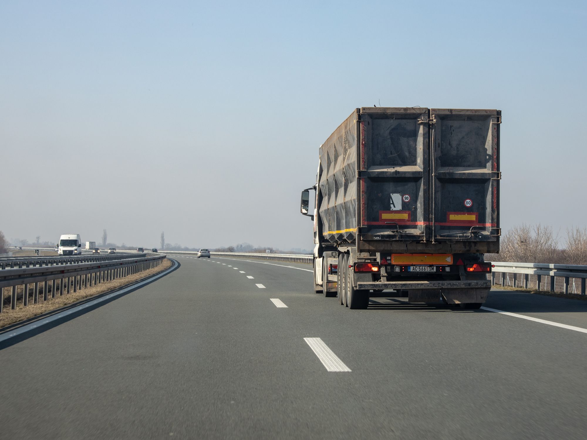 Commercial freight truck on the road